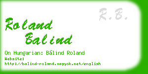 roland balind business card